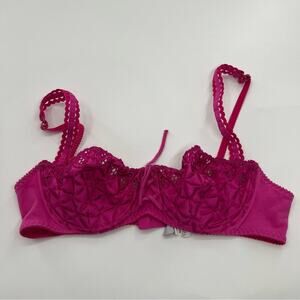 Aubade Paris Bahia & Moi Half Cup Bra Wired Pink Fuchsia Women’s Sexy Intimates